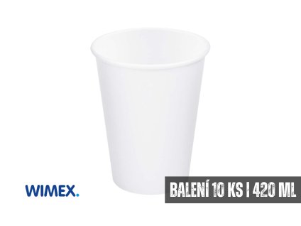 Papírový kelímek bílý 420ml | průměr 9cm | 10ks