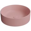 KUBE X keramické umyvadlo na desku, průměr 45cm, blush mat