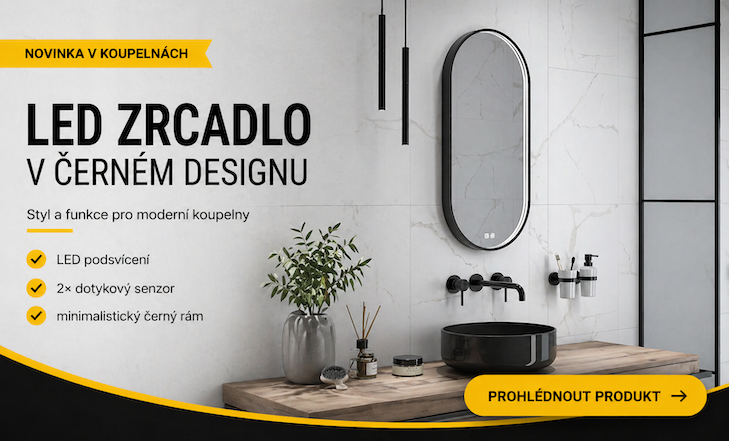 NIMCO ČERNÉ LED zrcadlo 500x1000