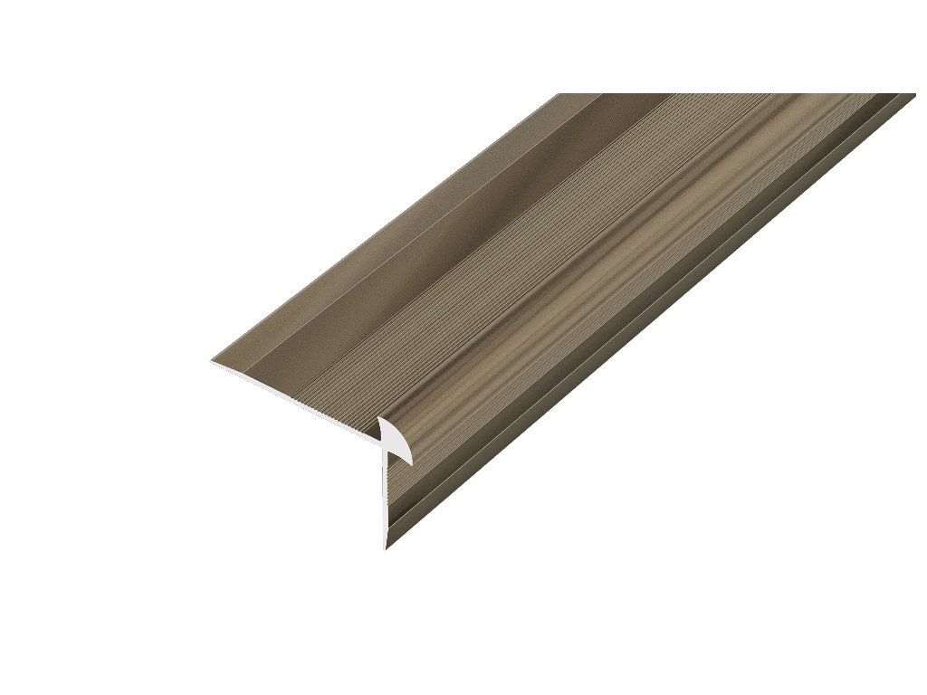 ACARA AP44/1 schodová lišta vrtaná, hliník elox bronz, 20x42 mm, 2,5 m, pro tl: 3 mm AAE TA 4220/3030-B