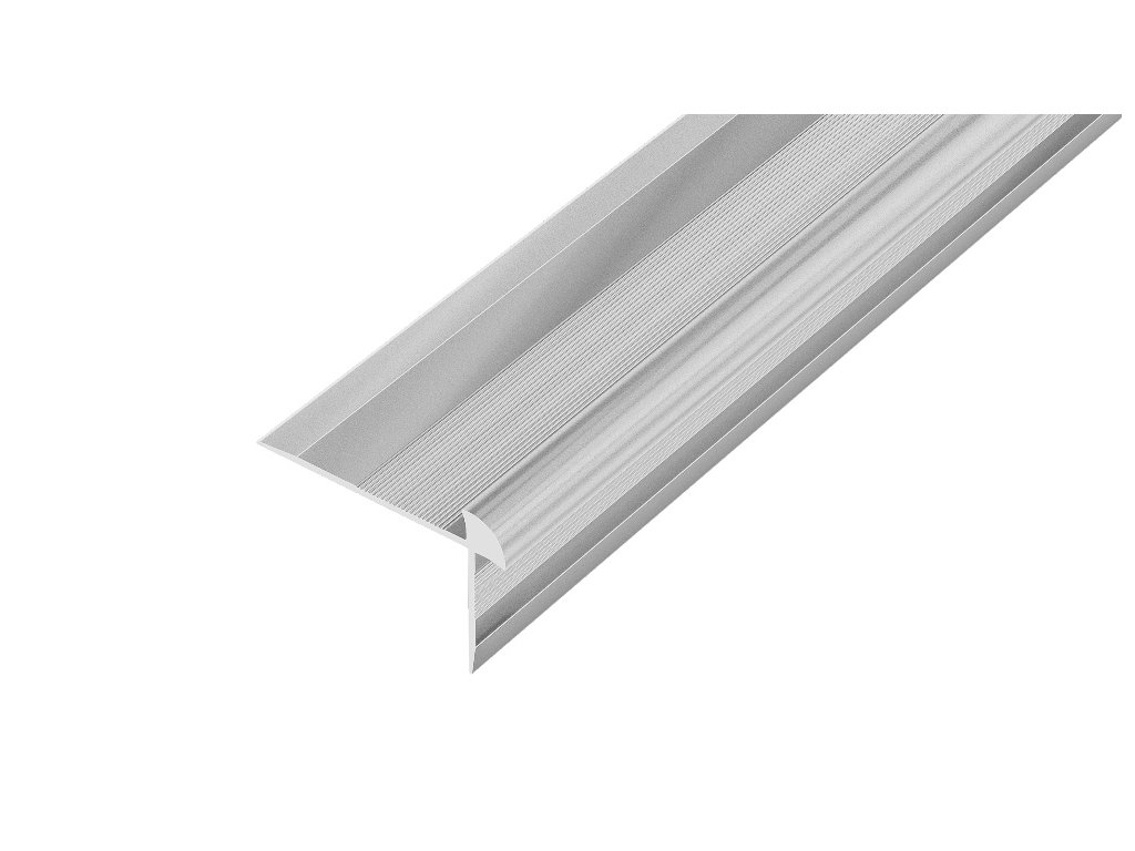 ACARA AP44/1 schodová lišta vrtaná, hliník elox stříbro, 20x42 mm, 2,5 m, pro tl: 5 mm AAE TA 4220/5050