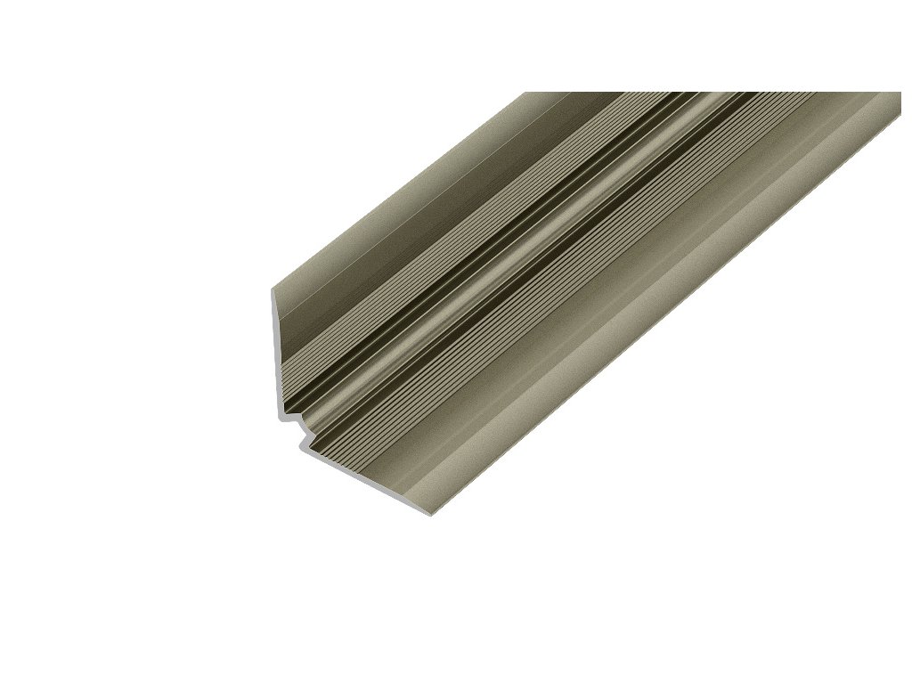 ACARA AP45/1 schodová lišta vnitřní vrtaná, hliník elox titan, 25x25mm, 2,5 m, 3 mm AAE TA 2525/3030-T-VR