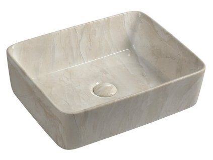 DALMA keramické umyvadlo 48x38x13 cm, hranaté, marfil