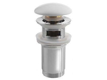 Sapho Umyvadlová výpust 5/4“, click-clack, keramická zátka, 10-50mm, bílá AR902