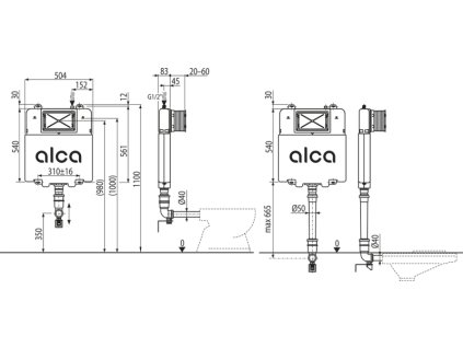ALCA PLAST WC nádrž pro zazdívání AM1112