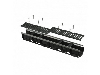 ALCA PLAST Venkovní žlab 100 mm s kovovým rámem a litinovým roštem C250 AVZ103-R202