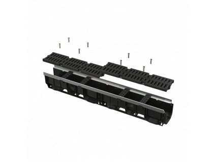 ALCA PLAST Venkovní žlab 100 mm s kovovým rámem a kompozitním roštem C250 AVZ103-R403