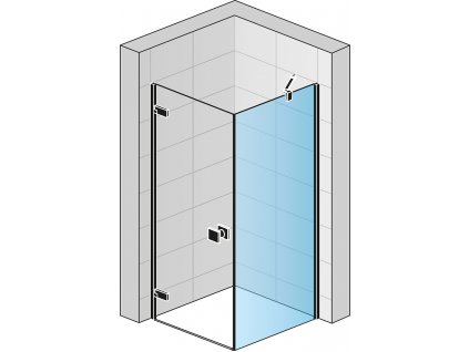 SanSwiss ANNEA Black Boční stěna pro dveře s vyrovnávacím profilem ANT07000607