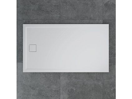 RONAL sprchová vanička LIVADA z litého mramoru, obdélník 80x100x3,5 cm, bílá, sifon na kratší straně vaničky W20AS08010004