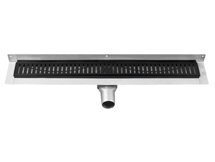 GELCO MANUS BLACK nerezový sprchový kanálek ke stěně s roštem ONDA, 850x112x55mm