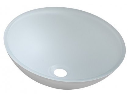 Sapho TELICA skleněné umyvadlo na desku Ø 42 cm, bílá mat TY181W