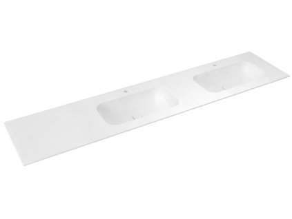Sapho ARUBA dvojumyvadlo, Rockstone, 220x51,5cm, pravé, bílá mat AR220-B2R