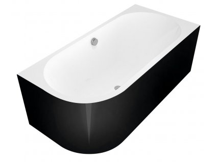 Polysan VIVA R MONOLITH asymetrická vana 180x75x60cm, bílá/černá 72129MB