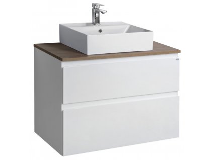 Aqualine ALTAIR sestava koupelnového nábytku, š. 78,1 cm, bílá/dub emporio AI280-01