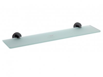Sapho X-ROUND BLACK skleněná polička, 600mm, černá mat XR609B