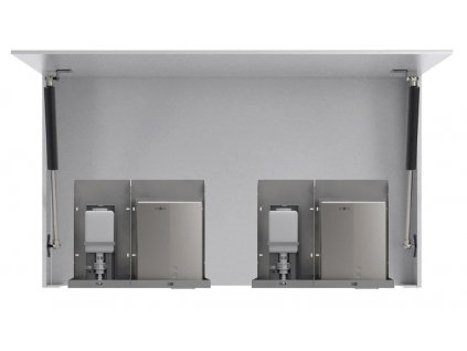 NOFER BASIC zrcadlová skříňka 120cm se dvěma automatickými dávkovači mýdla a se dvěma senzorovými osoušeči rukou MUM000159