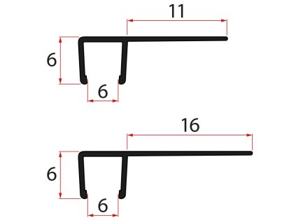 GELCO Set svislých těsnění pro sklo 6/6mm, 1900mm, černá NDGS02B
