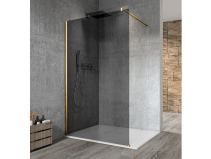 GELCO VARIO GOLD MATT jednodílná sprchová zástěna k instalaci ke stěně, kouřové sklo, 1200 mm GX1312-01