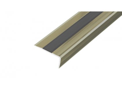ACARA AP12/1 schodová lišta vrtaná, hliník elox titan, guma černá, 18 mm, 2,7 m