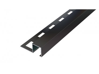 ACARA SP8 ukončovací lišta Q, čtvercová, pravidelná, hliník lakovaný matná černá, 10 mm, 2,5 m AACC 10033-MAT