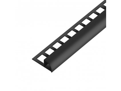 ACARA SP15/1 ukončovací lišta C, s vymezovačem, PVC černá, 7 mm, 2,5 m AAPU 733/V
