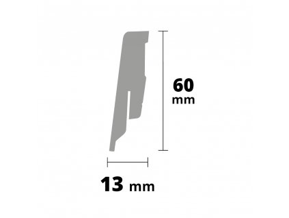 ACARA AP34/1 soklová lišta TYP 06, MDF + fólie imitace stříbra, 60 mm, 13 mm, 2,7 m