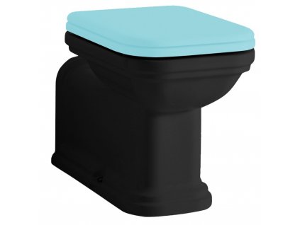 Kerasan WALDORF WC mísa stojící, 37x65cm, spodní/zadní odpad, černá mat 411631