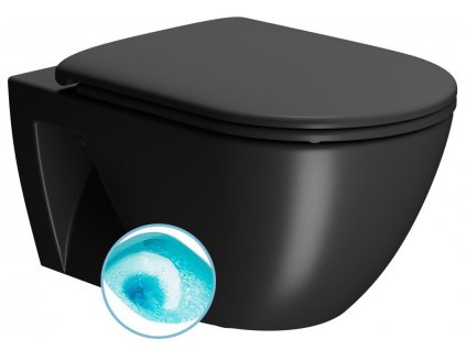 GSI PURA ECO závěsná WC mísa, Swirlflush, 36x55cm, černá dual-mat 880726