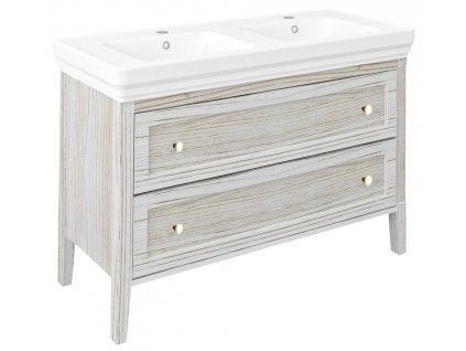 Sapho CROSS umyvadlová skříňka 116x77,5x49,5cm, 2x zásuvka, starobílá CR225
