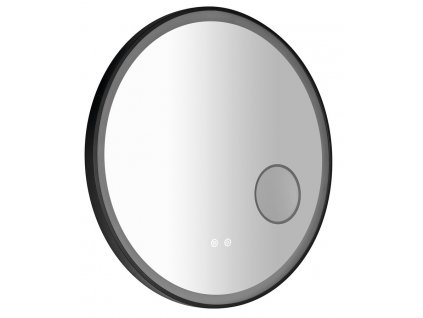 Sapho TARAN kulaté zrcadlo s LED osvětlením ø 70cm, kosm.zrcátko, senzor, fólie anti-fog, 3000-6500°K, černá mat- II.Jakost