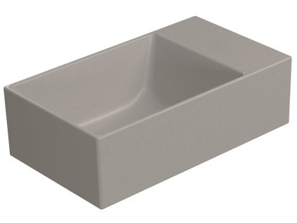 GSI KUBE X keramické umývátko 40x23cm, bez otvoru, pravé/levé, tortora mat 9484005