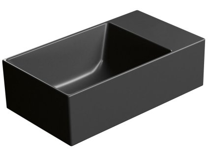 GSI KUBE X keramické umývátko 40x23cm, bez otvoru, pravé/levé, černá mat 9484026