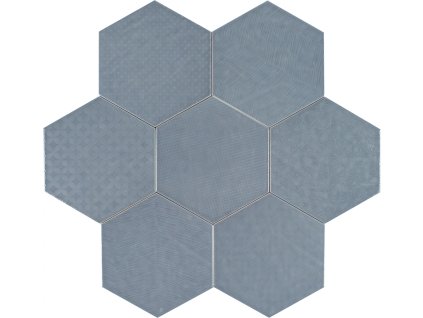 Deceram Albatross Hex Deep Sea 17,5x20,2 Deco Random MIX bal=1m2