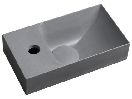 Sapho PICCOLINO betonové umývátko 30,8x17cm, baterie vlevo, šedá PK30017
