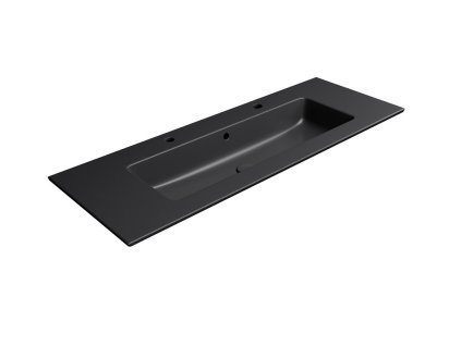 GSI PURA keramické dvojumyvadlo Slim 122x46cm, černá mat 8887226