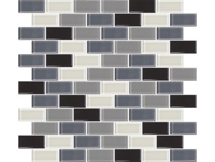 Premium Mosaic Skleněná mozaika Premium Mosaic šedá 31x33 cm lesk MOS5025MIX1