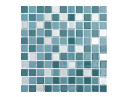 Premium Mosaic Skleněná mozaika Premium Mosaic tyrkysová 30x30 cm lesk MOS25MIX12