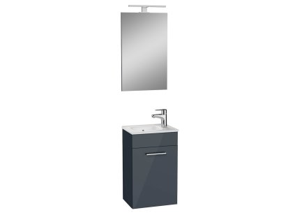Vitra Koupelnová sestava s umyvadlem zrcadlem a osvětlením VitrA Mia 39x61x28 cm antracit lesk MIASET40A