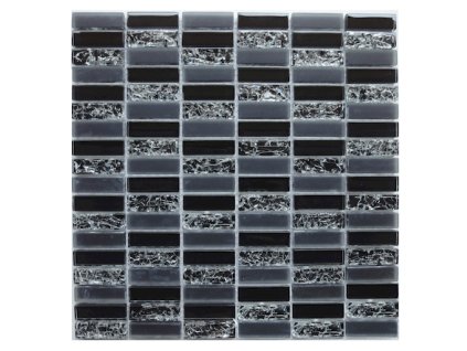 Premium Mosaic Skleněná mozaika Premium Mosaic černá 30x30 cm lesk MOS4815CRBK