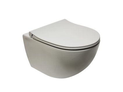 Vitra WC závěsné VitrA Sento SmoothFlush šedé včetně sedátka, zadní odpad 7848-076-0101