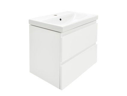 Cersanit Koupelnová skříňka s umyvadlem Cersanit Dormo 60x37,5x62 cm bílá lesk SIKONCMO004BL