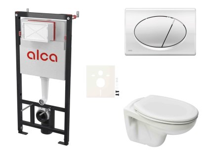 S-Line Cenově zvýhodněný závěsný WC set Alca do lehkých stěn / předstěnová montáž+ WC S-Line S-line Pro SIKOASP2
