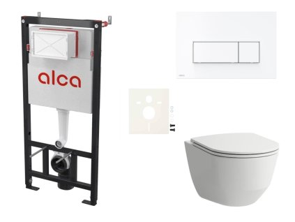 Laufen Cenově zvýhodněný závěsný WC set Alca do lehkých stěn / předstěnová montáž+ WC Laufen  SIKOASL7