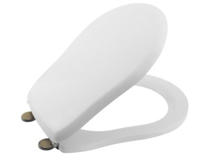 Kerasan RETRO WC sedátko Soft Close, polyester, bílá/bronz 108601