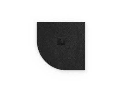 Swiss Aqua Technologies Sprchová vanička čtvrtkruhová SAT Alek 90x90 cm litý mramor černá SATALEK90S