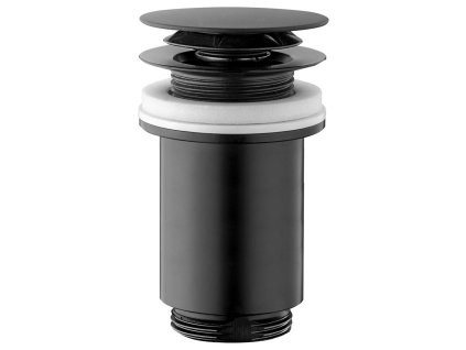 Omp Tea Umyvadlová výpust 5/4“, click-clack, velká zátka, max 80mm, černá mat 7533.370.5X