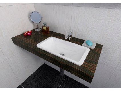 KAMA umyvadlo 500x260mm, litý mramor, bílá, zápustné