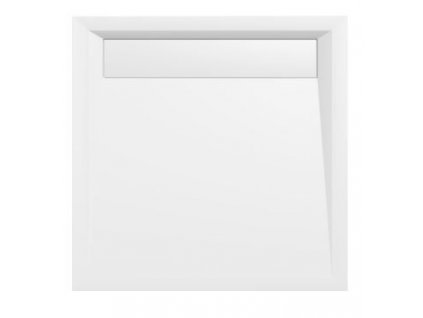 ARENA sprchová vanička z litého mramoru se záklopem, čtverec 90x90x4cm, bílá