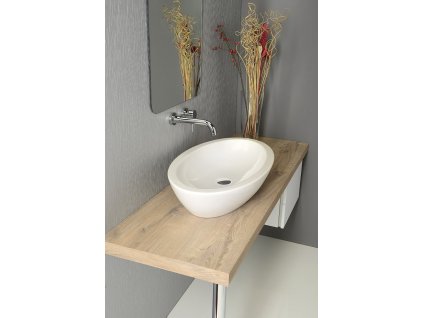 SISTEMA keramické umyvadlo oválné bez přepadu 75x42cm, bílá