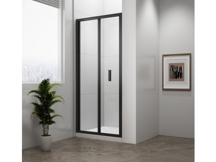 Polysan EASY BLACK sprchové dveře skládací 900mm, čiré sklo EL1990B
